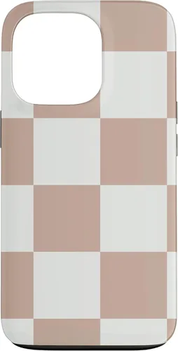 Vista 10 de Brown and White Classic Checkered Big Checkerboard Case for iPhone 17