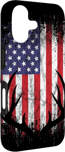 Vista 3 de Deer Hunting American Flag Whitetail Buck Antlers Case for iPhone 17