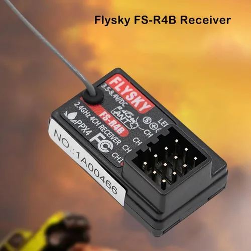 Vista 4 de GoolRC Receptor Flysky FS-R4B, receptor de 4 canales de 2.4 GHz, protocolo ANT, salida PWM de antena única, compatible con transmisor de radio
