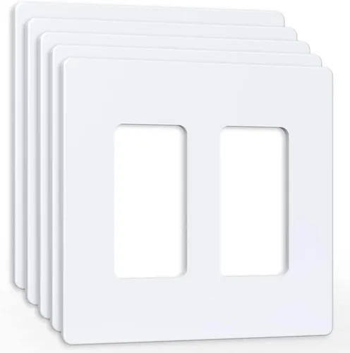 Vista 10 de Cubierta de Tomacorriente, Placa de Pared Decorativa sin Tornillos, Cubierta de Enchufe de Interruptor de Luz, Tamaño Estándar de 1-Gang, Blanco