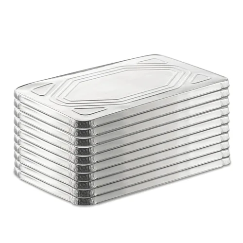 Vista 2 de Tiger Chef Paquete de 5 tapas desechables de papel de aluminio de 9 x 13 pulgadas de alta calidad