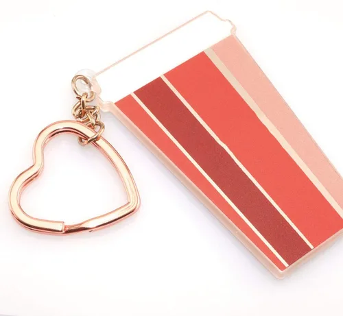 Vista 5 de Llavero plano creativo DIY Llavero Accesorios Metal Key Anillo dividido, Oro Rosa