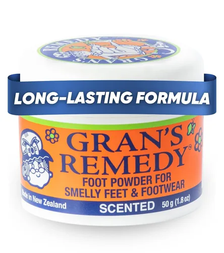 Vista 11 de Gran's Remedy Polvo perfumado para pies, eliminador de olores eficaz y desodorante de zapatos que absorbe la humedad para zapatos y pies, frescura