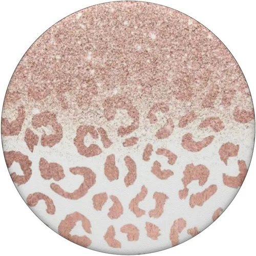 Vista 3 de Soporte para teléfonos y tabletas, diseño de leopardo, color oro rosa