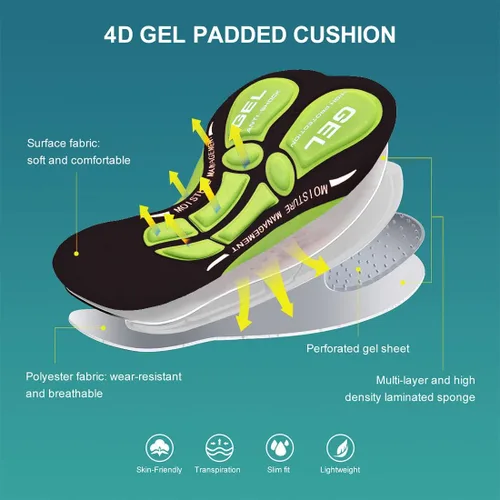 Vista 6 de JEPOZRA Pantalones cortos de ciclismo acolchados para bicicleta de montaña para hombre, pantalones cortos de compresión con cojín de silicona