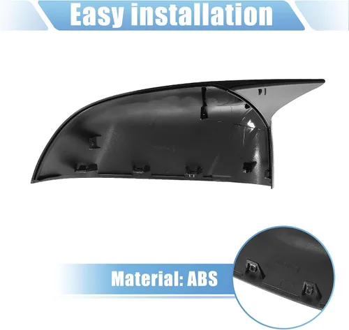 Vista 5 de X AUTOHAUX 1 par de tapas de repuesto para espejo retrovisor exterior de automóvil, color negro brillante para BMW X5 X4 X7 2019-2021 para BMW X6