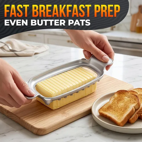 Vista 7 de 2-in-1 Butter Slicer & Butter Cutter, Stainless Steel Wires, 0.25" Slices