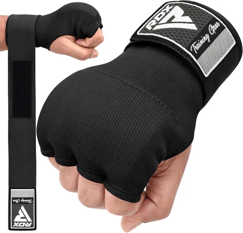 Vista 8 de RDX - Guantes de boxeo con acolchado de gel, para hombres y mujeres, con correas de muñeca elásticas de 100 cm de largo, rápidos, puños protectores