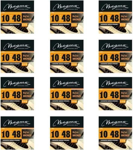 Vista 12 de Magma Cuerdas para guitarra acústica, calibre de luz regular 80/20, juego de bronce.011 - .052 (GA130B80), 1 juego