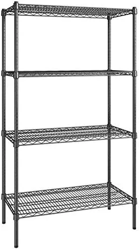 Vista 227 de Kit de 4 estantes de epoxi verde NSF de 21 x 72 pulgadas con postes de 86 pulgadas, estantería de almacenamiento resistente, kit de estantería