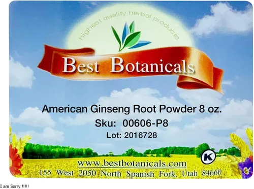 Vista 4 de Best Botanicals Polvo de raíz de ginseng 8 oz.