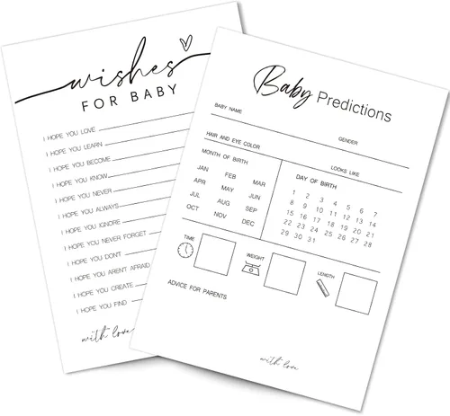 Vista 11 de Whaline 50 hojas de predicciones y consejos para baby shower, tarjetas de actividades para juegos de fiesta, nuevo libro de consejos para padres