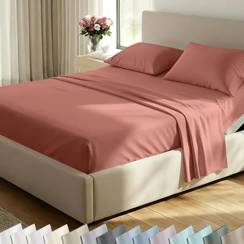 Vista 26 de California Design Den Juego de sábanas de lujo tamaño King - 100% algodón, 600 número de hilos, sábanas King de bolsillo profundo, ropa de cama
