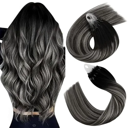 Vista 39 de Easyouth Extensión de cabello humano rubio con cola de caballo, extensiones de cabello humano rubio dorado con reflejos rubios, extensiones