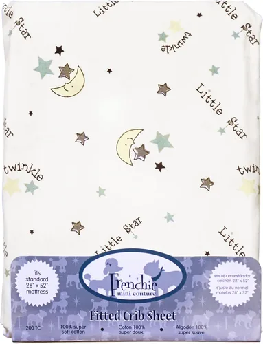 Vista 17 de Frenchie Mini Couture Sábanas para moisés, 100% algodón, estrellas azules, 15 x 33 pulgadas, paquete de 2