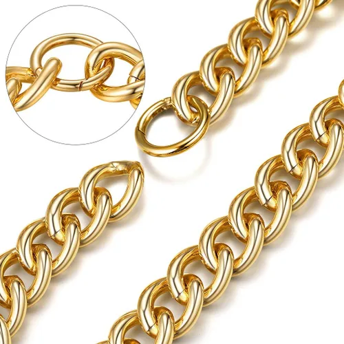 Vista 5 de GOLDCHIC JEWELRY Gargantilla gruesa de oro para mujer, 0.197in0.472in0.906in, collar de cadena de hip hop, collar de cadena de clip grueso de 16 18