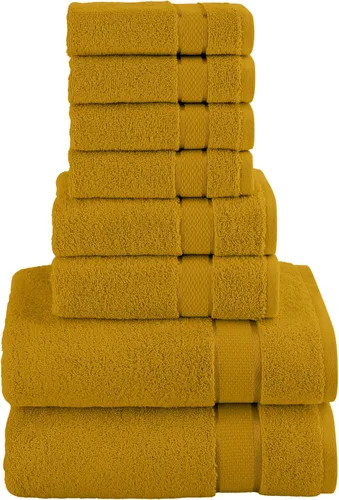 Vista 36 de Elegant Comfort Juego de 8 toallas de algodón de alta calidad, incluye 4 toallas pequeñas, 2 toallas de mano y 2 toallas de baño, 100% algodón