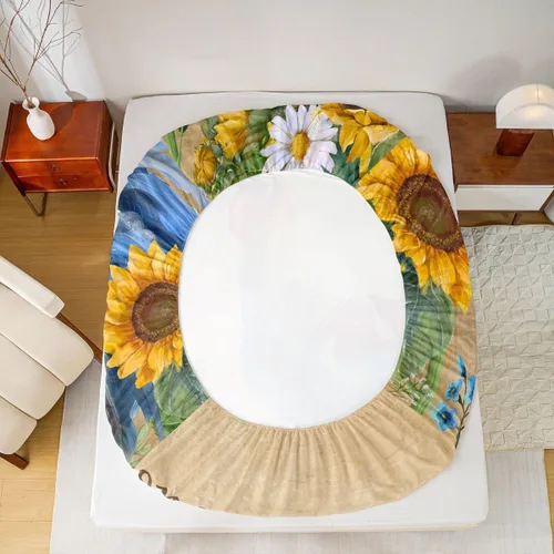 Vista 6 de Bonita sábana bajera ajustable para niños, tamaño individual, juego de ropa de cama rústica de pollo, decoración de dormitorio para niños y adultos