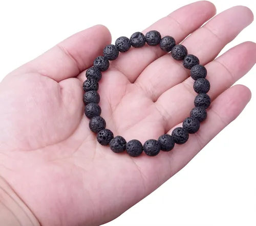 Vista 3 de WRCXSTONE - Pulsera elástica de cuentas de cristal curativo de 8mm.