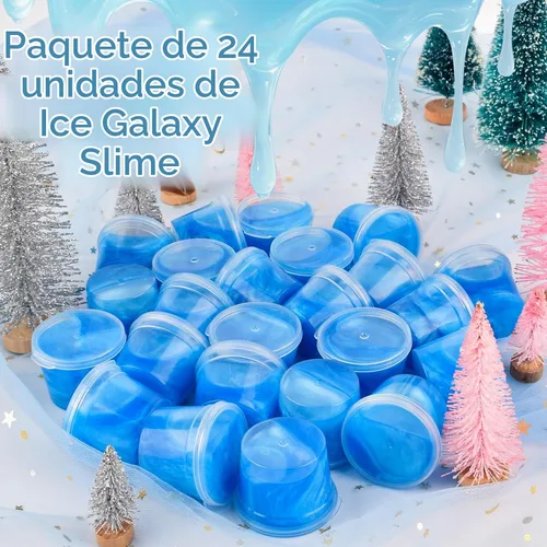 Vista 6 de Paquete de 24 Galaxy Slime, regalos de fiesta de slime azul, antiadherente, suave y liso para cumpleaños, recompensas de aula, rellenos de Slime