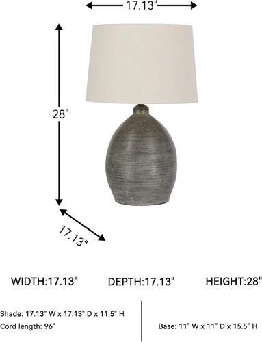 Vista 5 de Signature Design by Ashley Joyelle Modern - Lámpara de mesa de terracota de 27.5 pulgadas, color gris