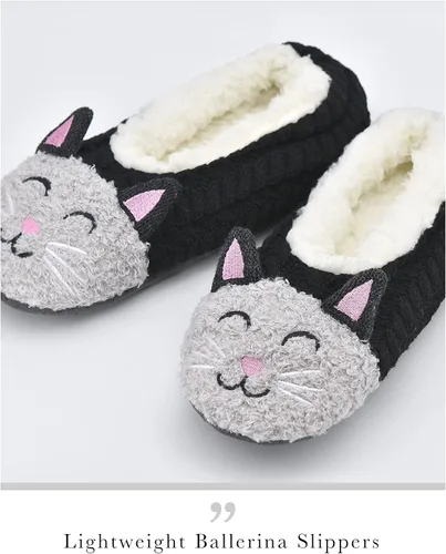 Vista 4 de Womens CozyWarm Animal Slipper Socks with Grippers-House Socks