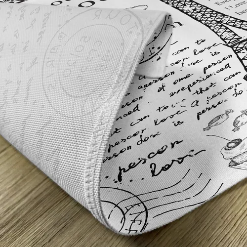 Vista 5 de Ambesonne Paris - Juego de 4 manteles individuales de tela lavable para mesa de comedor, tamaño estándar, diseño de Bonjour Croissan, diseño