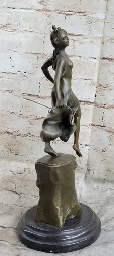 Vista 4 de EUROPEAN BRONZE Coleccionista detallado Bailarín coleccionable por Vallet Escultura de bronce Home Deco Brilliance Hot Cast Hecho a mano Art Noveau