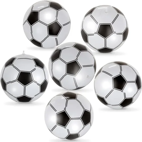 Vista 8 de 6 pelotas de fútbol inflables gigantes, pelotas de fútbol inflables de 16 pulgadas, pelotas de playa de verano, accesorios de juegos deportivos
