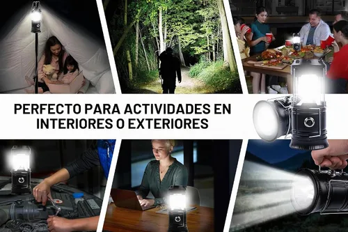 Vista 2 de KunHe Paquete de 12 Linternas LED de Camping Plegables Portátiles de 1800mAh Ligeras Impermeables Recargables por USB Kits de Linternas LED