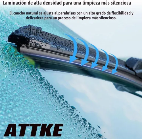 Vista 5 de ATTKE Limpiaparabrisas para Todo Clima, 15" + 15" Delanteros y 13" Trasero para Jeep Wrangler 2008-2018, Estilo OE Genuino (3 Limpiaparabrisas)