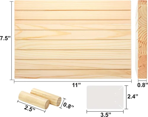 Vista 2 de Elsjoy Soporte de exhibición de pendientes de madera con 200 tarjetas, soporte de exhibición de pendientes de madera de mesa para vender
