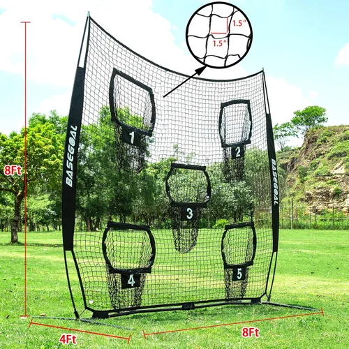 Vista 7 de BaseGoal Football Net with 5 Target Pockets for Throwing Training