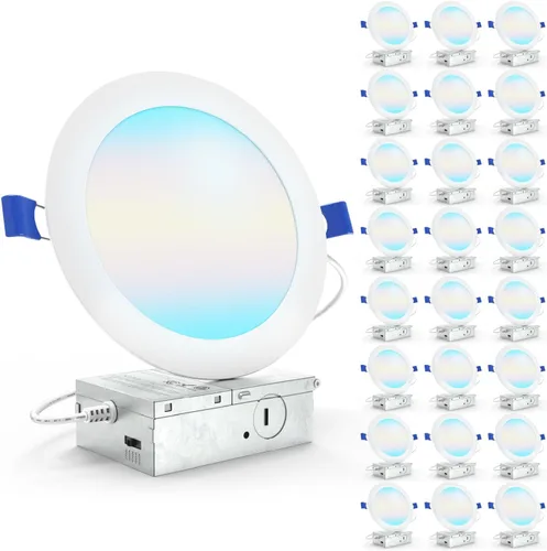 Vista 8 de Sunco - Paquete de 24 luces LED empotrables de 4 pulgadas, luz de techo delgada sin lata, 700 LM, 10W, CCT seleccionable