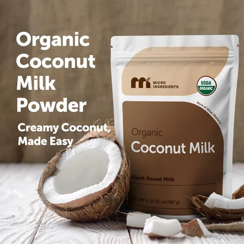 Vista 6 de Micro Ingredients Polvo de Leche de Coco Orgánico, 2 Libras Crema para Café, Té y Batidos a Base de Plantas Puro y Rico en MCT Sin