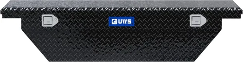 Vista 4 de UWS TBS-63-A-LP-BLK Caja de herramientas negra de aluminio con tapa biselada y aislante.