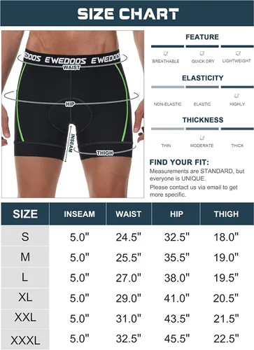 Vista 7 de Ewedoos Cycling Shorts Upgraded 4D Padded Bike Shorts with Pockets Mountain Bike Shorts Biking Bicycle Shorts for Men
