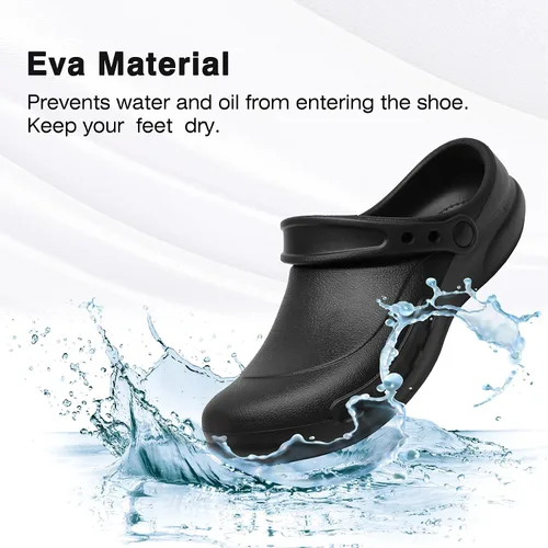 Vista 4 de Zapatos de chef impermeables resistentes al aceite unisex zapatos de cocina antideslizantes para hombres