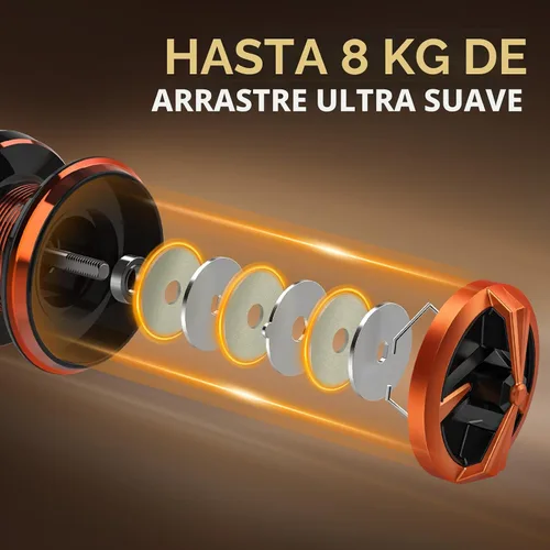 Vista 6 de KastKing Lethal Blaze - Combo de caña de pescar y carrete de doble punta, combo de spinning y baitcaster, diseño de patrón de llama, caña de grafito