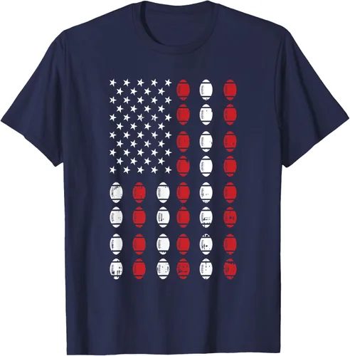 Vista 53 de Camiseta patriótica de jugador atleta del 4 de julio de fútbol americano, Negro