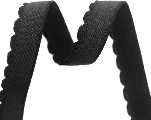 Vista 3 de DIY PARK 5 Yarda 1/2 "0.512 in Brillante Nylon Felpa Elástico Spandex Banda Hombro Correas Sujetador Correa Ropa Interior Lencería Costura Trim Negro