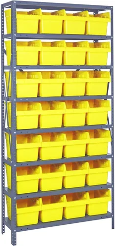 Vista 46 de Quantum QSBU-245BK Heavy Duty Shelving Unit with (7) Shelves and (24) QUS245 Black Bins for Garage Warehouse Storage Distribution 400 lb Load