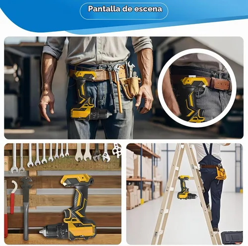Vista 6 de 4 piezas de clips de cinturón para Dewalt, clip de repuesto premium de acero inoxidable 304, con tornillos, para Dewalt DCD7771 Compatible