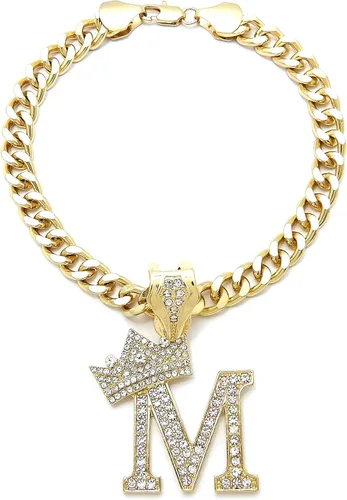 Vista 27 de Collar de cadena con letra inicial cubana para perro, collar de cadena para mascotas, gato, collar para cachorro (S, 25 cm)