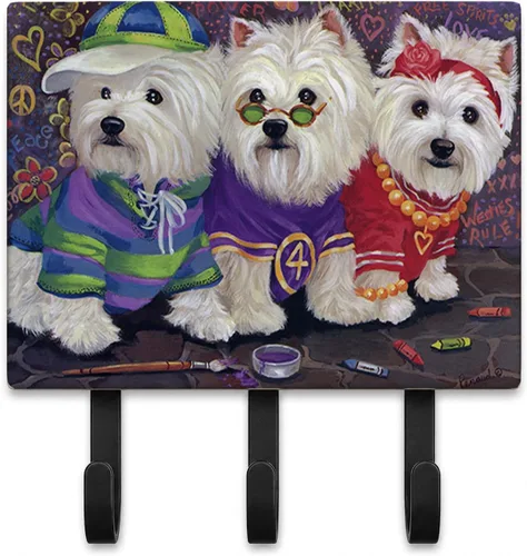Vista 35 de Caroline's Treasures Bichon Frise Sisters - Ganchos para correa o llavero, multicolor