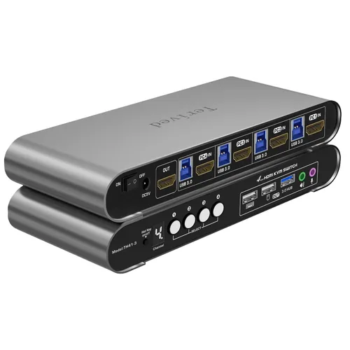 Vista 13 de interruptor KVM automático de 2 puertos DP USB 3.0 para dos computadoras y 1 monitor DisplayPort, 8K@30Hz 4K@144Hz, interruptor con tecla de acceso