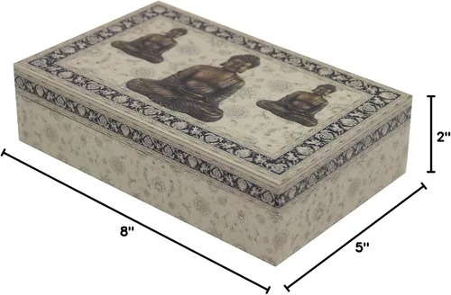 Vista 5 de DharmaObjects Caja de almacenamiento decorativa para joyas (Buddha Zen, 8 x 5 pulgadas)
