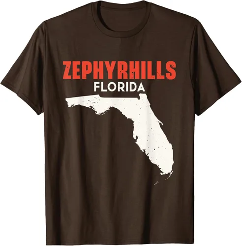 Vista 5 de Zephyrhills Florida USA State America Travel Floridian T-Shirt, Negro