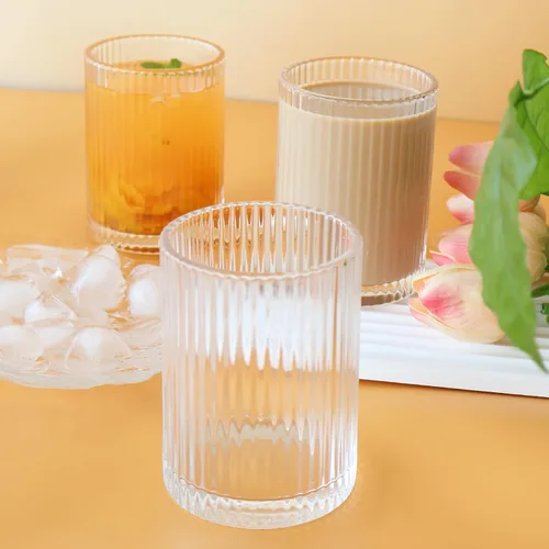 Vista 9 de Paquete de 4 vasos de bebida vintage, juego de vasos de cóctel de 9 onzas, vasos de jugo para whisky, refrescos, leche, café