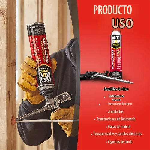Vista 2 de GREAT STUFF PRO Gaps & Cracks - Kit de sellador de aislamiento de espuma